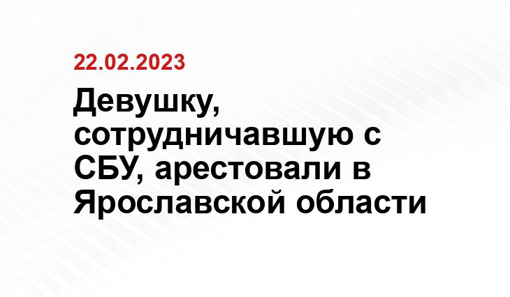 Девушку, сотрудничавшую с СБУ, арестовали в Ярославской области